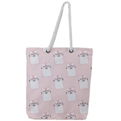 Pattern Pink Cute Sweet Fur Cats Full Print Rope Handle Tote (large) by Salman4z