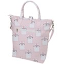 Pattern Pink Cute Sweet Fur Cats Buckle Top Tote Bag View2