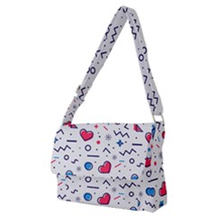 Hearts Seamless Pattern Memphis Style Full Print Messenger Bag (m) by Salman4z