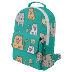 Seamless-pattern-cute-cat-cartoon-with-hand-drawn-style Flap Pocket Backpack (small) by Salman4z