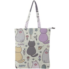 Funny Cartoon Cats Seamless Pattern Double Zip Up Tote Bag by Salman4z