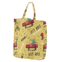 Childish-seamless-pattern-with-dino-driver Giant Grocery Tote by Salman4z