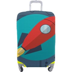 Rocket-with-science-related-icons-image Luggage Cover (large) by Salman4z