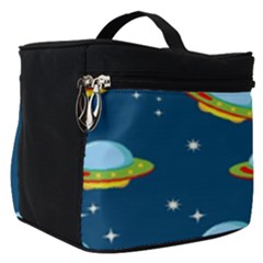 Seamless-pattern-ufo-with-star-space-galaxy-background Make Up Travel Bag (small) by Salman4z