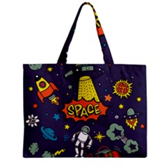 Vector-flat-space-design-background-with-text -- Zipper Mini Tote Bag by Salman4z