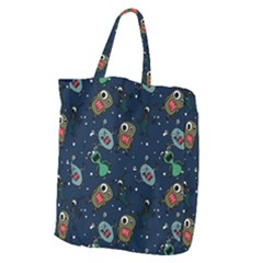 Monster-alien-pattern-seamless-background Giant Grocery Tote by Salman4z