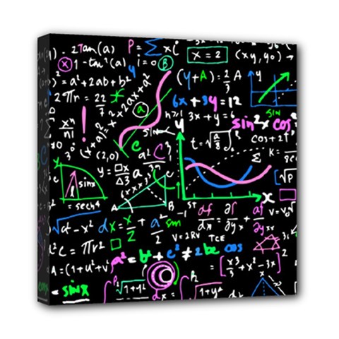 Math-linear-mathematics-education-circle-background Mini Canvas 8  X 8  (stretched) by Salman4z