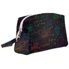Mathematical-colorful-formulas-drawn-by-hand-black-chalkboard Wristlet Pouch Bag (large) by Salman4z