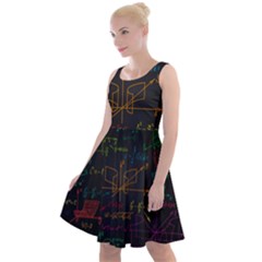Mathematical-colorful-formulas-drawn-by-hand-black-chalkboard Knee Length Skater Dress by Salman4z