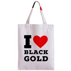 I Love Black Gold Zipper Classic Tote Bag by ilovewhateva