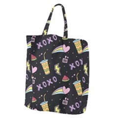 Cute-girl-things-seamless-background Giant Grocery Tote by Salman4z