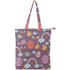 Cute-seamless-pattern-with-doodle-birds-balloons Double Zip Up Tote Bag by Salman4z