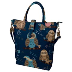 Seamless-pattern-owls-dreaming Buckle Top Tote Bag by Salman4z