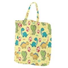 Seamless Pattern With Cute Dinosaurs Character Giant Grocery Tote by pakminggu