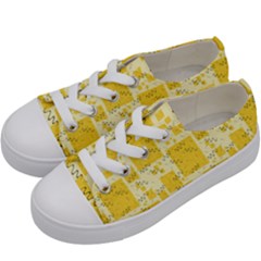 Party Confetti Yellow Squares Kids  Low Top Canvas Sneakers by pakminggu
