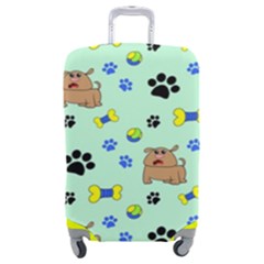 Dog Pattern Seamless Blue Background Scrapbooking Luggage Cover (medium) by pakminggu
