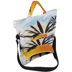 Hawaii Beach Summer Fold Over Handle Tote Bag by pakminggu