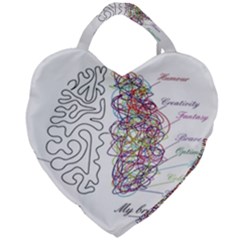 Neurodivergent Creative Smart Brain Giant Heart Shaped Tote by pakminggu