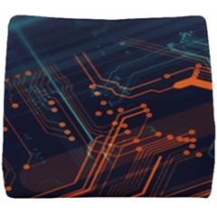 Abstract Colorful Circuit Seat Cushion by Bakwanart