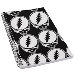 Black And White Deadhead Grateful Dead Steal Your Face Pattern 5 5  X 8 5  Notebook by 99art
