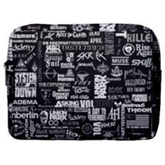 Music Pattern Black White Make Up Pouch (large) by 99art