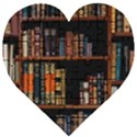 Assorted Title Of Books Piled In The Shelves Assorted Book Lot Inside The Wooden Shelf Wooden Puzzle Heart View1