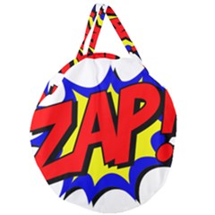 Zap Comic Book Fight Giant Round Zipper Tote by 99art