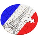 Eiffel-tower-france-flag-tower- Wooden Puzzle Round View2