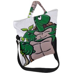 Amphibian-animal-cartoon-reptile Fold Over Handle Tote Bag by 99art
