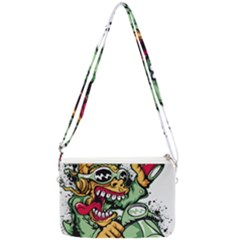 Scooter-motorcycle-graffiti Double Gusset Crossbody Bag by 99art