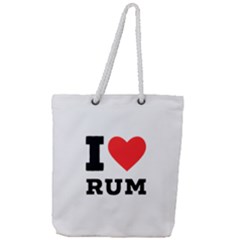 I Love Rum Full Print Rope Handle Tote (large) by ilovewhateva