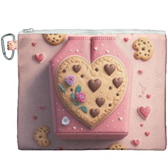 Cookies Valentine Heart Holiday Gift Love Canvas Cosmetic Bag (xxxl) by Ndabl3x