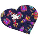Space-patterns Wooden Puzzle Heart View3