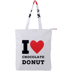 I Love Chocolate Donut Double Zip Up Tote Bag by ilovewhateva