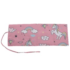Cute-unicorn-seamless-pattern Roll Up Canvas Pencil Holder (s) by Vaneshart