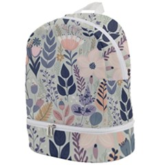Flower Floral Pastel Zip Bottom Backpack by Vaneshop