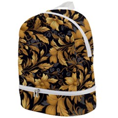 Flower Gold Floral Zip Bottom Backpack by Vaneshop