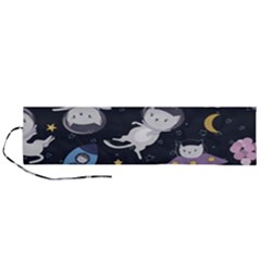 Space Cat Illustration Pattern Astronaut Roll Up Canvas Pencil Holder (l) by Wav3s