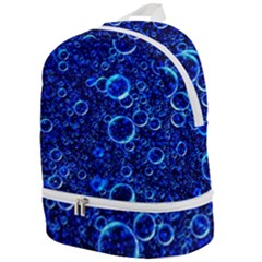 Blue Bubbles Abstract Zip Bottom Backpack by Vaneshop
