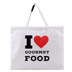 I Love Gourmet Food Zipper Large Tote Bag by ilovewhateva