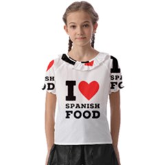 I Love Spanish Food Kids  Frill Chiffon Blouse by ilovewhateva