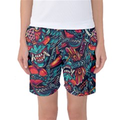 Japanese Graffiti Women s Basketball Shorts by Cowasu