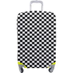 Black And White Checkerboard Background Board Checker Luggage Cover (large) by Amaryn4rt