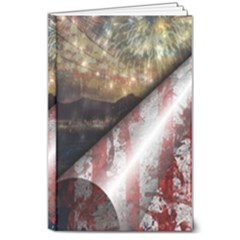 Independence Day Background Abstract Grunge American Flag 8  X 10  Hardcover Notebook by Ravend