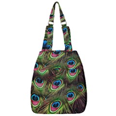 Peacock Feathers Color Plumage Center Zip Backpack by Celenk