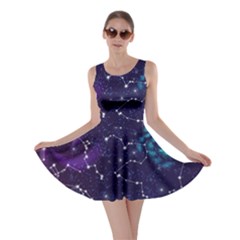 Realistic-night-sky-poster-with-constellations Skater Dress by uniart180623