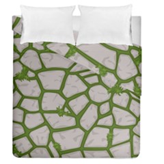 Cartoon-gray-stone-seamless-background-texture-pattern Green Duvet Cover Double Side (queen Size) by uniart180623