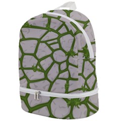 Cartoon-gray-stone-seamless-background-texture-pattern Green Zip Bottom Backpack by uniart180623