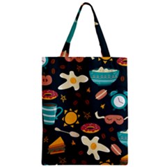 Seamless-pattern-with-breakfast-symbols-morning-coffee Zipper Classic Tote Bag by uniart180623