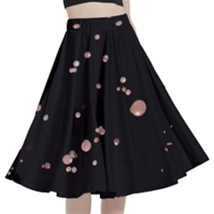 Abstract Rose Gold Glitter Background A-line Full Circle Midi Skirt With Pocket by artworkshop